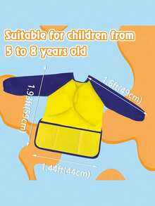 Waterproof Art Smock, Kids Art Aprons Children's Art Smock Long Sleeve With 3 Roomy Pockets (Paints And Brushes Not Included) - Multicolor - View 4