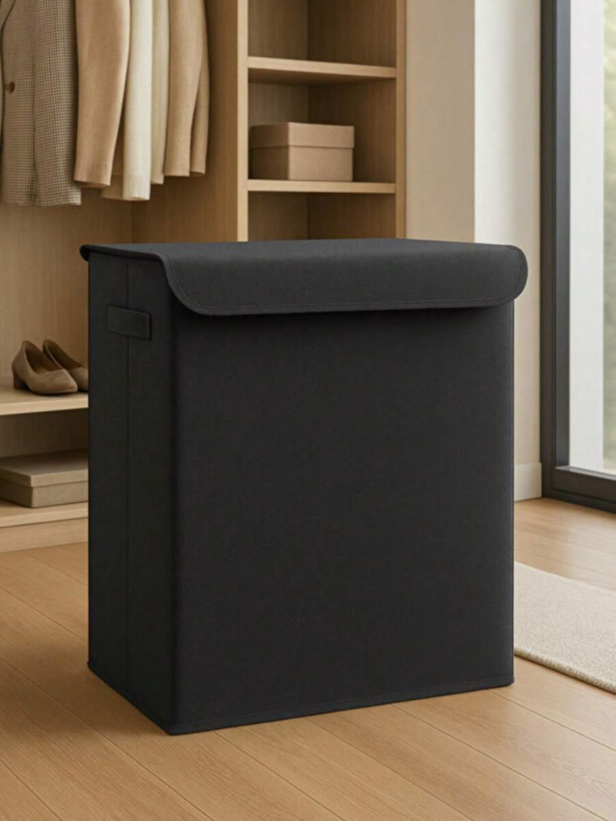 1 Pieza Caja con tapa grande de 40 x 50 x 30 cm con diseño de estrella - Cesta de juguetes - Cesto de ropa - Organizador de baño - Organizador de almacenamiento - Caja de almacenamiento - Gris Oscuro - Ver 1