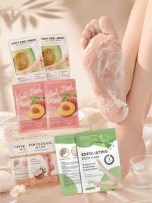 Masker Kaki Alpukat, Persik, Lidah Buaya, dan Susu Kelapa, Masker Kaki Pengelupas dan Pelembap, Pengangkat Sel Kulit Mati, Perawatan Kaki - Membran kaki - View 1