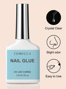 TOMICCA 2 PCS 15ml Nail Glue – Fast-Curing Under LED/UV Lamp, Soak-Off Removable, Long-Lasting Adhesive For Nail Art & DIY Home Salon - 2 PCS NAIL GLUE - View 2