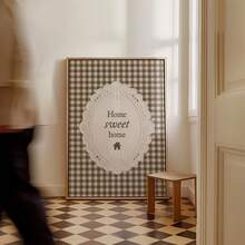 1pc Frameless Plaid Cozy Family Wall Art Print, Vintage Rustic Decor For Dorm, Bedroom, Party Gift - Plaid - View 1