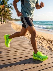 EDIXIM Professional Road Running Shoes For Men And Women, Summer New Mesh Breathable Lightweight Shock-Absorbing Soft Sole Marathon Jogging Sports Shoes - Green - View 1