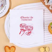 20/40/60 Pcs,Red Cheers To Forever Wedding Napkins,2-Ply Elegant White Disposable Paper Servietees With Bow & Cocktail Glass Design,Bridal Shower,Engagement, Bachelorette Party Decorations,13 Inch*13 Inch - View 5
