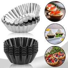 Durable Non-Stick Carbon Steel Tart Baking Pan, Multi-Purpose Mold For Egg Tarts, Cupcakes, Cakes, Desserts And Ice Cream Making - Multicolor - View 9