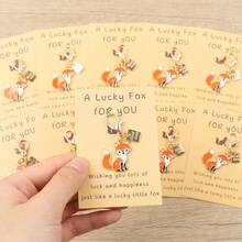 10pcs Cute Fox Keychain With Good Luck Tag, Positive Support Gift, Backpack Decoration, Women & Men Fashion Gift, Perfect Holiday Gift, Birthday Gift - Multicolor - View 2