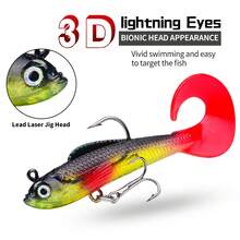 Mixed Fishing Lures Tackle Kit, Hard Soft Lures Set Contains VIB Popper Cicada Metal Spoon Curly Tail Swimbaits With Compartment Storage Box, Freshwater Saltwater Fishing Tackle For Bass Trout Pike Perch Angling - Multicolor - View 9