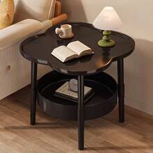 1pc Creative Home Small Table, Modern Minimalist Living Room Mobile Storage Rack, Beige Sofa Side Table, Bedside Cabinet, Corner Table, Suitable For Living Room, Bedroom And Balcony Installation - Multicolor - View 1
