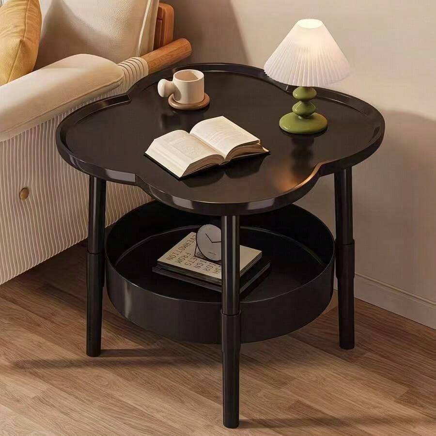 1pc Creative Home Small Table, Modern Minimalist Living Room Mobile Storage Rack, Beige Sofa Side Table, Bedside Cabinet, Corner Table, Suitable For Living Room, Bedroom And Balcony Installation - Multicolor - View 1