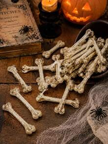 3/5/10pcs Realistic Halloween Skeleton Decor, Realistic Skeleton Props, Party And Holiday Tabletop Decoration, Create Scary Haunted House Party Table Decor - Bone - View 4