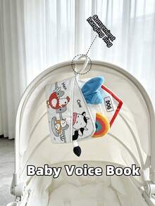 1pc Baby Cloth Book For Boys And Girls, Untearable Multi-Sensory 3D Animal Tail Soft Book With Crinkle Paper, Squeaker And Rattle, Interactive Sensory Toy, Crocodile Chick Snail Animal Cognition Cloth Book, Suitable As Newborn Baby Gift - Multicolor - View 6