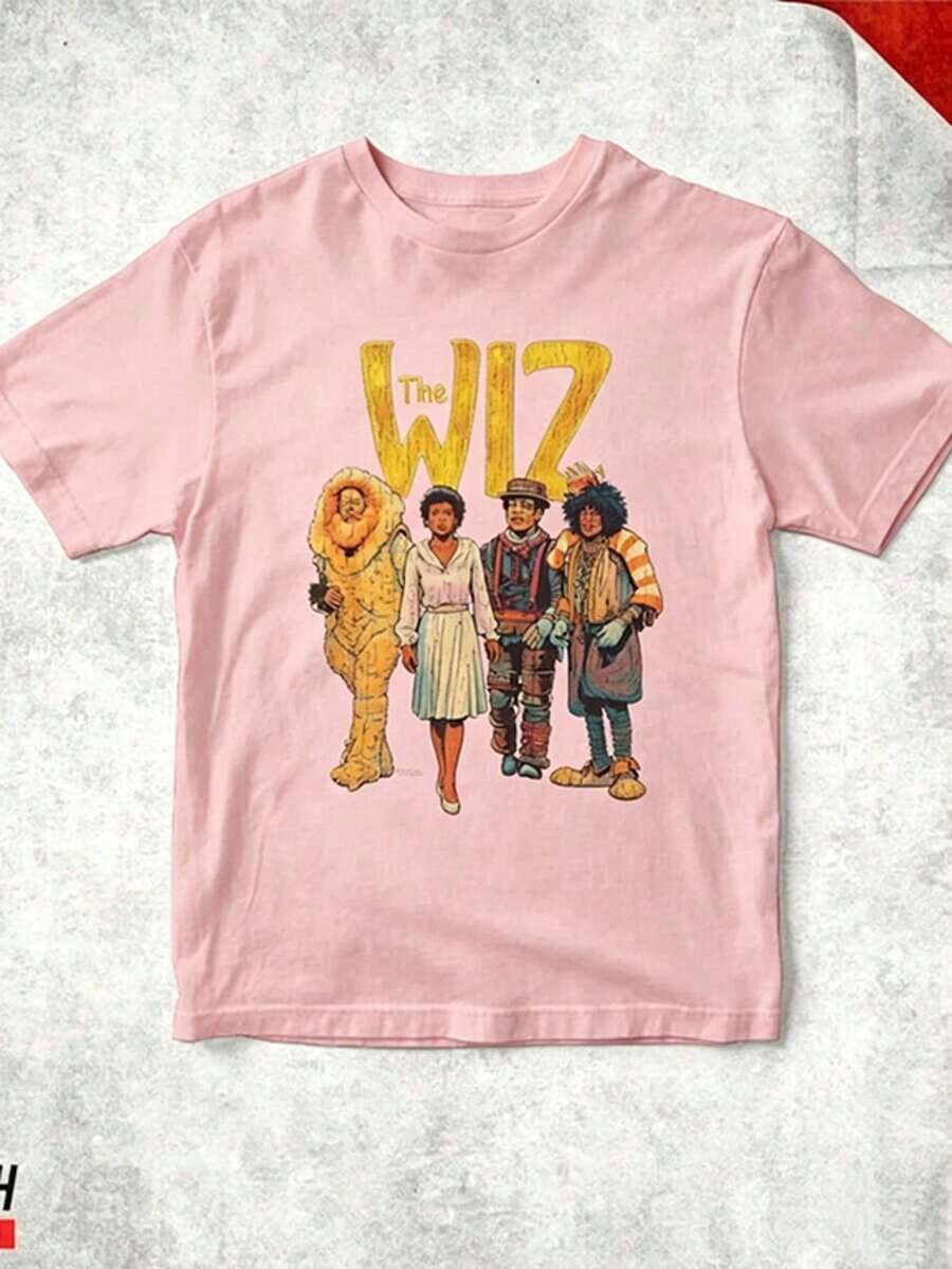 Vintage Retro The Wiz 70s Unisex T-Shirt Unisex T-Shirts For Summer Outings - 粉色 - 查看 1