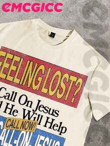 EMCGICC Y2k,Funny Graphic Shirt Men's Summer Short Sleeved Pure Cotton Casual Outdoor Street Round Neck T-Shirt,Surprise Gift For Family And Friends. - 杏色 - 查看 2
