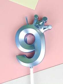1件創意彩色皇冠數字生日蠟燭，彩色派對裝飾蠟燭 - 查看 20