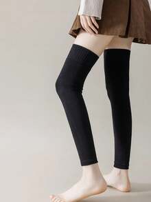 5/3/1 Pair Viral Super Thick Ribbed Heat Lock Thermal Over Knee Leg Warmers, Non-Slip Slim Solid Color Knee Sleeves For Winter Yoga Daily Outfit - Multicolor - View 8