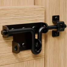 Heavy Duty Black Stainless Steel Security Door Lock, 6.30 Inch, With Keyhole, Suitable For Wooden Fences, Barns And Sheds - No Battery Required, Fence Locking Hardware | Stylish Black Finish | Stainless Steel Lock - A - View 2