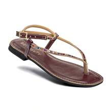BERALLUTY Comfortable Women's Strappy Rhinestone Sandals New Arrival - 紅木色 - 查看 9