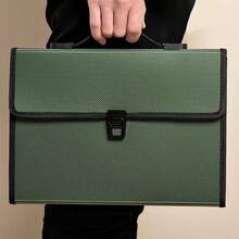 Carpeta de archivos multi-capa A4 para niños Bolsa de almacenamiento de papelería para estudiantes de primaria Bolsa de Archivo para Documentos de Oficina de Gran Capacidad Bolsa Organizador - Verde - Ver 5