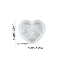 SILIKE LUFEI 1件/2件 矽膠模具 3D 牽手愛心求婚造型 蠟燭模具 肥皂樹脂模 DIY 情人節香氛蠟 手工肥皂蠟燭製作 聚合物黏土手工藝石膏 - 白色 - 查看 12