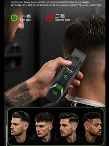 Kemei KM-1386 Men's Hair Clipper, New DLC Blade Hair Trimmer With Charging Base, Professional Salon Use Or Home Haircutting - Black - View 5