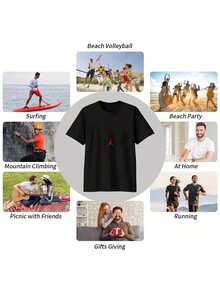 Men T-Shirts - 黑色 - 查看 5