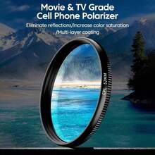 52mm CPL Polarizing Filter, No Glare, Compatible With Iphone And Android Smartphones, Ideal For Food, Travel And Creative Photography, Smartphone Camera Lens Accessory, 52mm Phone Photography Polarizing Filter With Clip, CPL (Circular Polarizer) Can Eliminate Reflections, High Definition - A - View 5