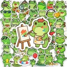 30pcs Cute Cartoon Little Frog Stickers Pack, Fun Creative Student Desktop Stationery Decoration Stickers, Random - Multicolor - View 5