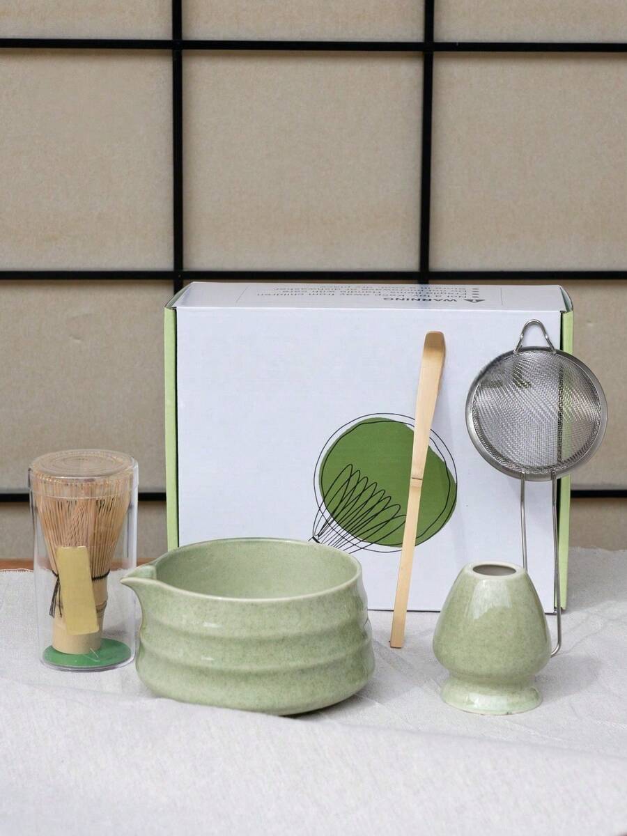 Haus Hana 1pc/5pcs Japanese Matcha Bowl, Matcha Whisk, Matcha Scoop, Matcha Brush, Ceramic Tea Cup Set, Matcha Preparation Tools, Back To School Set, Holiday Gift Set, Halloween Gift - Multicolor - View 1