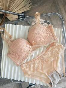 [Small Bust Only] Bra Set, Set-Up, Underwear Top And Bottom Set, Night Bra, Sexy Lace Underwear, - Multicolor - View 18