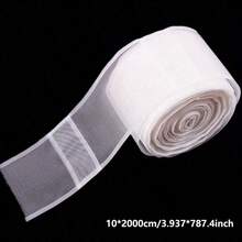 1 Roll 10cm Wide * 5m/10m Length Transparent Curtain Pleat Tape, White Polyester Sewing Tape, White Nylon Pleat Sewing Tape For Roman Rods, Decorative Curtain Rod Transparent Tape, Curtain Guiding Tape, Umbrella-Shaped Transparent Strip, For Curtain, Shower Curtain Decoration, Home Decor Window Accessories - Transparent - View 12