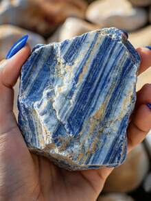 QYDCX Natural Lapis Lazuli Raw Stone, Asymmetrical Blue Rough Healing Crystal, Suitable For Aromatherapy Diffuser, DIY Jewelry, Home Decor And Meditation - Blue - View 7