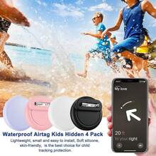 4pcs Locator Protective Case Suitable For Airtag Anti-Loss Device, Pin-Fixed Waterproof Silicone Material Protective Cover, Suitable For Bags, Clothes, Compact And Lightweight - View 5