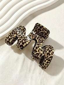 1PC Vintage Leopard Print M-Shaped Hair Claw, Fashionable Minimalist Hair Accessory For Women, Suitable For Daily Commute And Dating - Multicolor - View 5