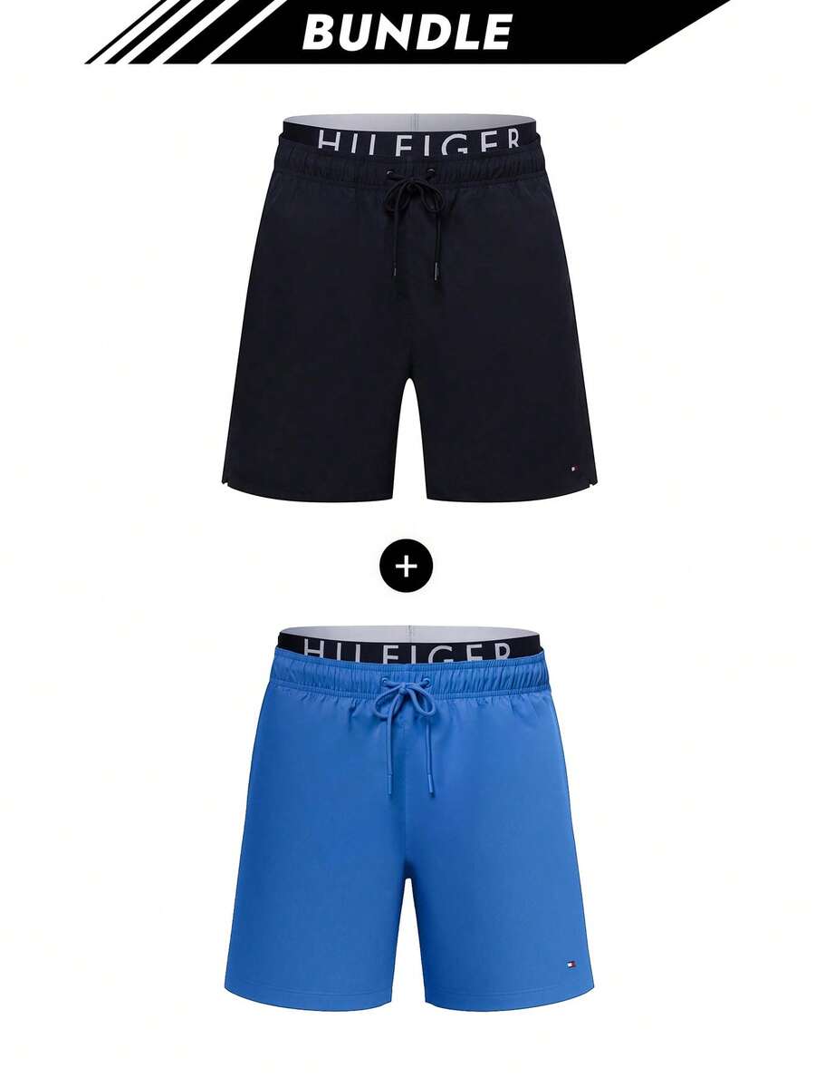 [Bundle] TH2042S Regular Fit Men's Swim Shorts Dark Blue + Tommy Hilfiger Men's Swim Shorts Blue - Blue - View 1