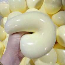 1pc Giant Oversized Molten Cheese Mochi Squishy, Super Soft Slow Rebound Stress Relief Squeeze Toy, Creamy Flowing Texture Soft Squeezable Decompression Tool, Aesthetic Popular Healing Accessory - Random Colors and Styles - View 3