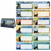 2027 Desktop Calendar Oil Painting Art Creative Theme, Daily Monthly Portable Schedule Table Planner Date Organizer Desk Weekly Calendars Oil Painting Small Size For Home Office Supplies New Year And Presents Birthday Room Decoration - Single Piece - View 15