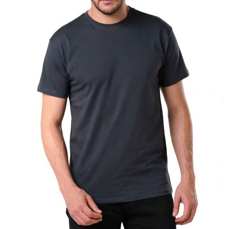 Camiseta Masculina Básica Dia a Dia Custo Beneficio Trabalho  Full - Preto - Visão 1
