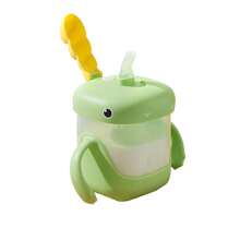 1pc Little Dinosaur Kids Anti-Drop Straw Water Cup, Home & Kindergarten Baby Training Cup, Leak-Proof Portable Milk Cup - Multicolor - View 11