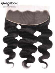 MEGALOOK Ekstensi Rambut Manusia Asli 100% dengan Penutup Depan Renda 13x4, Gelombang Tubuh, Bagian Bebas, Lembut, Panjang 8-20 Inci, Warna Alami, Belum Diproses, Rambut Perawan Brasil, Belum Dicabut, untuk Wanita - SNatural - View 4