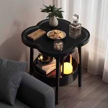1pc Creative Home Small Table, Modern Minimalist Living Room Mobile Storage Rack, Beige Sofa Side Table, Bedside Cabinet, Corner Table, Suitable For Living Room, Bedroom And Balcony Installation - Multicolor - View 3