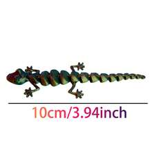 隨機顏色 2/5/10/20件 10cm/3.94英吋 派對禮物袋附可動關節 3D列印壁虎蜥蜴動物模型玩具，適合生日禮物袋、派對填充物、教室獎勵與嘉年華獎品，兒童派對禮物，收藏玩具模型 - 彩色 - 查看 9