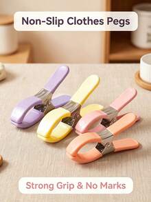 Large Beach/Pool/Cruise Chair Clips, Heavy Duty Windproof Non-Marking Clothes Pegs, Multiple Colors, For Drying Clothes - New Creamy Style - View 6
