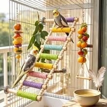 1pc Colorful Parrot Climbing Ladder Bird Toy, Sturdy Bird Cage Perch, Suitable For Budgies, Cockatiels, Parrots Exercise And Enrichment, Indoor Bird Cage Decoration, Bird Cage Accessories - View 8