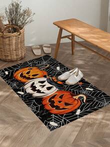 1/2pcs Halloween Kitchen Decor Rug, Halloween Pumpkin Kitchen Rug And Mat, Non-Slip Washable Absorbent Kitchen Accessory Decorative Mat - Multicolor - View 6