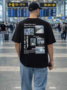 Oversized T-Shirt In Thick, Milky Fabric With CHUPCHI BLOC Print - 黑色 - 查看 3