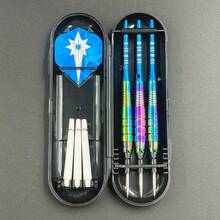 1 Set Anak Panah Warna-warni 24g, Anak Panah Ujung Baja Profesional, Batang Aluminium, Dilengkapi Kotak Penyimpanan - Biru - View 1