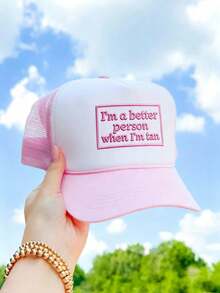 1pc Outdoor Embroidered "SAVE WATER DRINK MARGS" Adjustable Drawstring Baseball Mesh Cap, Suitable For Spring/Autumn Travel, Versatile Sun Protection Hat, Y2K Style Cap,Summer,Beach,Holiday,Festival - Baseball Cap - View 16