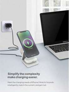 3-In-1 Foldable Portable 15W Multi-Function Wireless Charging Station, Compatible With Apple Devices - Multicolor - View 7