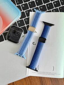 1pc Boys Girls Watch Band Compatible With Apple Watch 41mm 40mm 38mm Woven Nylon Strap Elastic Sports Band For Apple Watch Series 11 10 9 8 7 6 5 4 3 2 1 SE Smartwatch Replacement Band, Back To School Gift, Birthday Gift - Multicolor - View 3