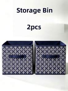 6PCS/3PCS/1PC No Lid Square Storage Box, Foldable Fabric Organizer, Home Clothing Storage Bin - Blue - View 22