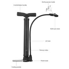 120 PSI Bicycle Manual Air Pump, Balloon Tire Inflator With Schrader Valve, Floor Bike Pump Accessories - Black - View 8